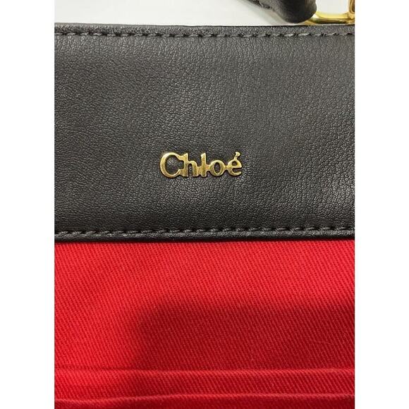 Chloe Eden Shoulder Bag Tote Black Calf leather Gold hardware Lambskin NWT - Picture 8 of 12